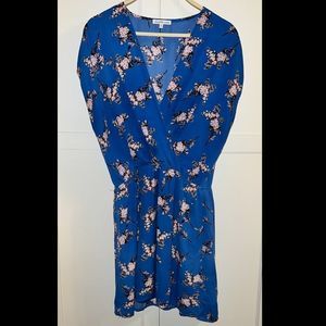 Charlotte Russe Dress Blue Floral Print | Size Medium